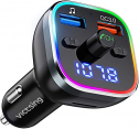 Transmisor FM Bluetooth V5.0, [RGB 7 Colores Luz de Anillo] VicTsing